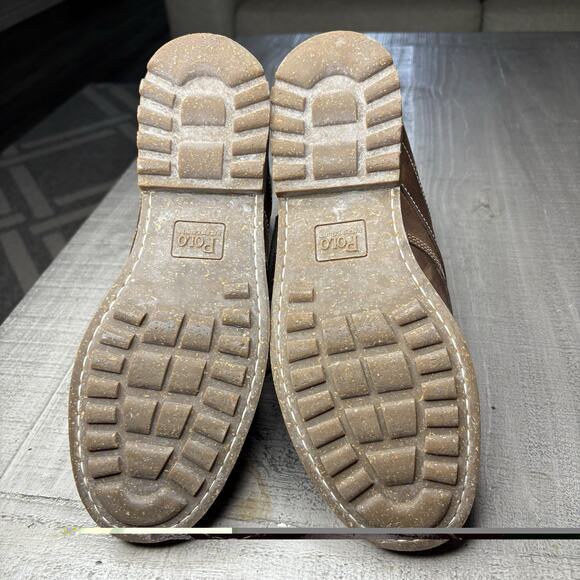 Polo Ralph Lauren Mens Boots Maurice Strap Buckle Brown Leather Combat Size 11 D - Picture 9 of 9